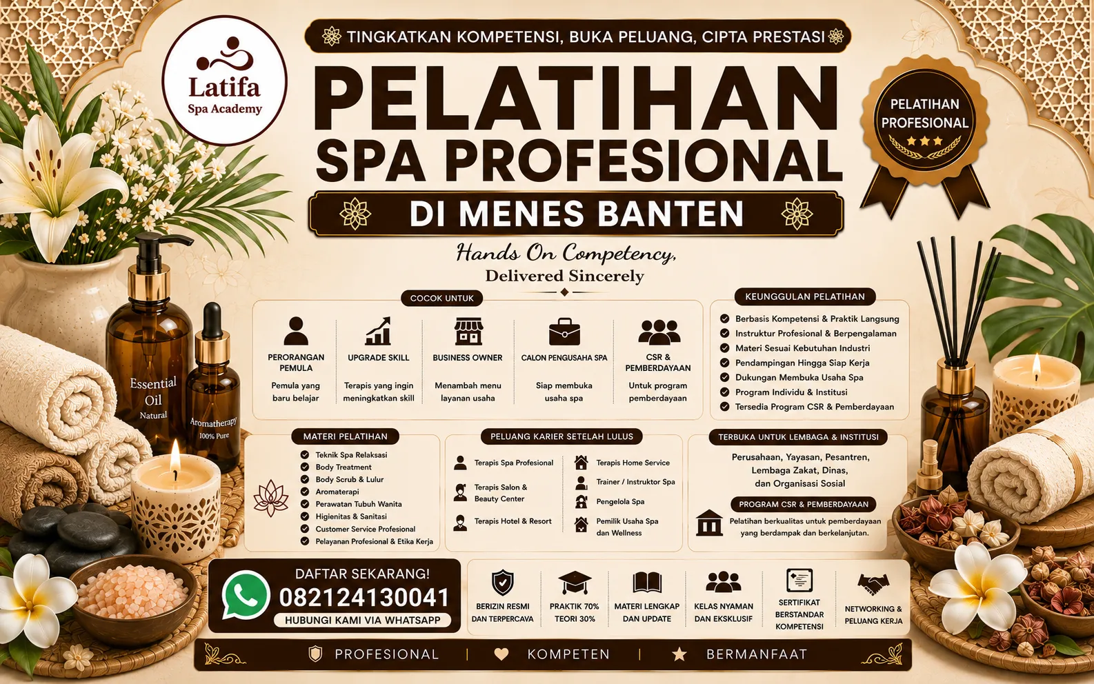 Pelatihan Spa Profesional di Menes Banten 082124130041